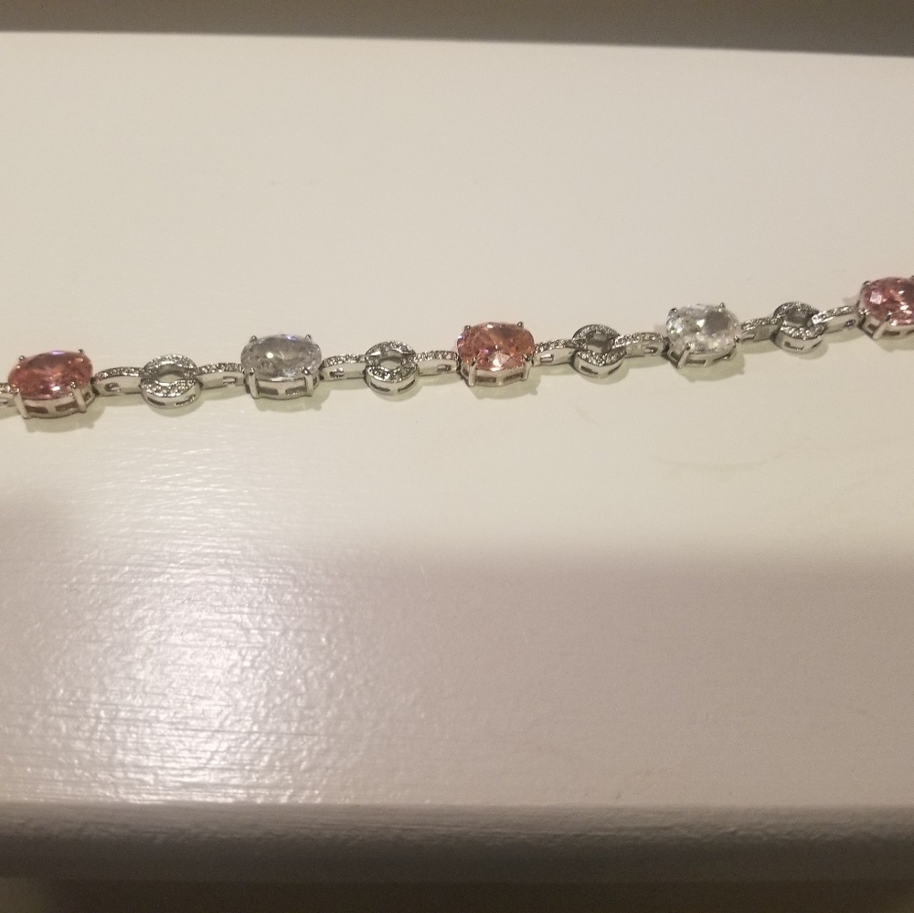 Park Lane Pink and White Tennis Bracelet